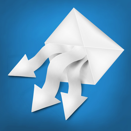 White paper arrows with envelope. Vector eps 10のイラスト素材