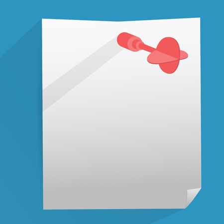 Red darts with paper sheet flat design. Vectorのイラスト素材