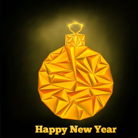 New year christmas triangle ball. Vector illustrationのイラスト素材