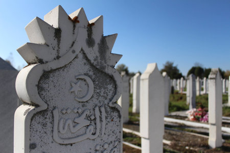 Muslim Islamic cemeteryの写真素材