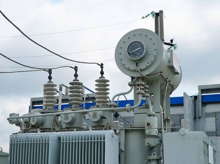 High voltage transformer. High voltage power transformer substation. power transformer. nの写真素材