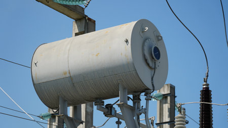 High voltage transformer. High voltage power transformer substation. power transformer. electrical equipment at the substationの写真素材