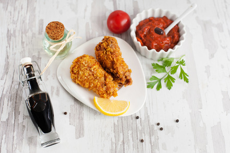 Fried chicken wings - breadedの写真素材