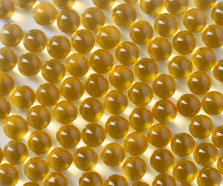 fish oil for health, yellow capsules.
