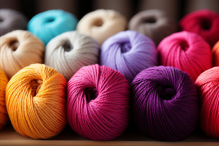 Captivating crochet and knitting materials. needles, colorful yarn - inspiring creativityの素材
