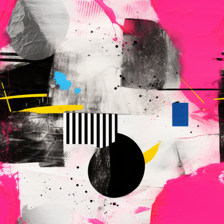 Delicate pastel doodles abstract composition with versatile shapes and textures for design projectsの素材