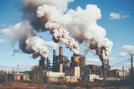 Visual representation of the harmful effects of pollution on the environmentの素材