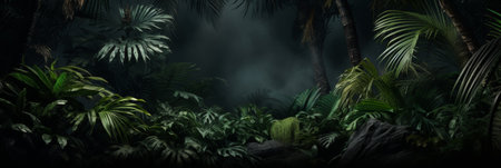 Lush green shades nature background with foliage, environmental theme for designers and bloggersの素材