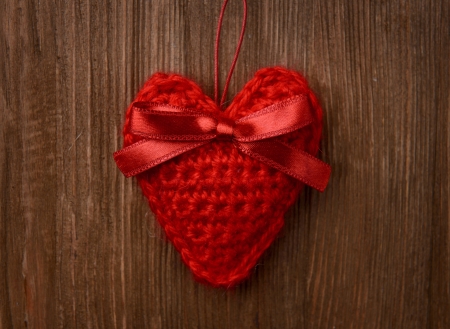 Love heart on wooden texture background, valentines day card conceptの写真素材