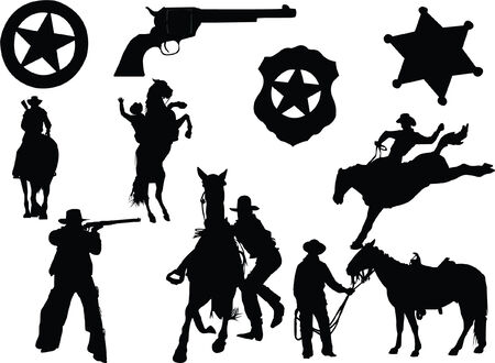  cowboy sheriff Rifle のイラスト素材