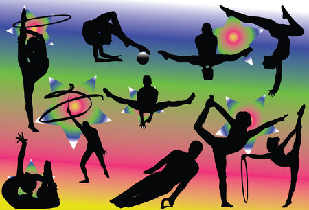 gymnastics collection vector のイラスト素材