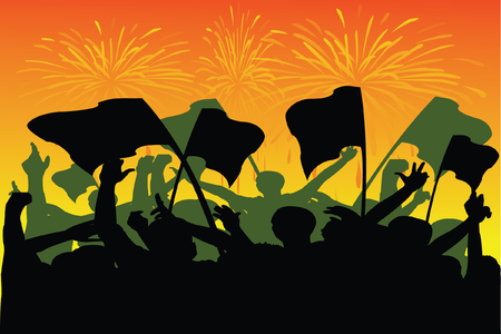 football fans crowd のイラスト素材