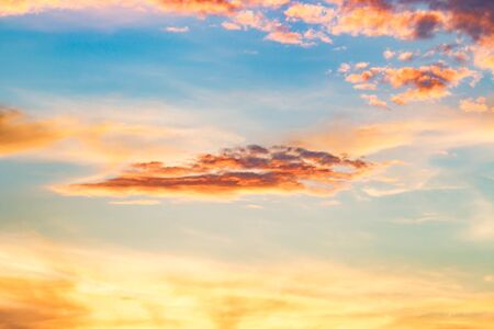 Blue sky and clouds background in the eveningの写真素材