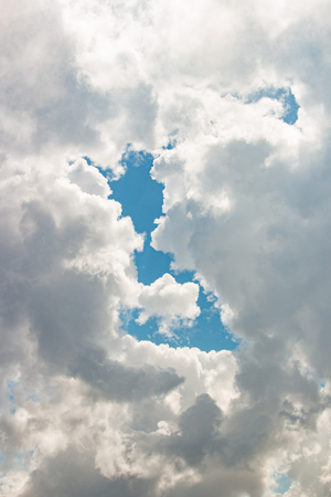 Blue sky and clouds background in the eveningの写真素材