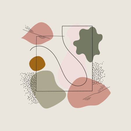 Geometric elements with textures and circles. A unique composition with geometric elements, circles and textures, creating a sense of harmony and balance.のイラスト素材