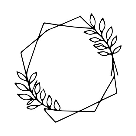 Meadow Ring Frame. A graceful circular composition of wild meadow flowers and subtle greenery.のイラスト素材