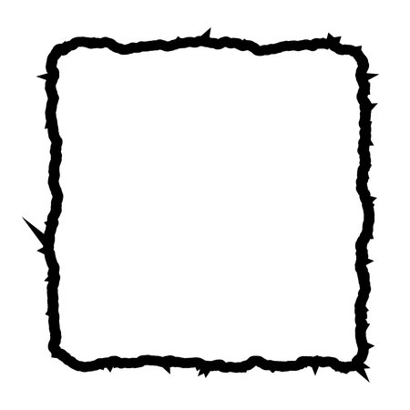 Barbed wire frame used for artistic design or graphic projects in various contextsのイラスト素材