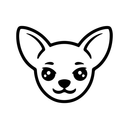 Charming cartoon illustration of a chihuahua dog with large eyes and friendly expressionのイラスト素材