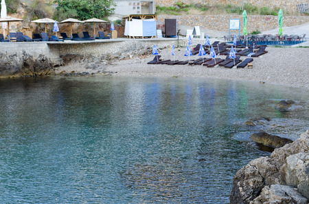 Small beach in Ulcinj, Montenegro.のeditorial素材
