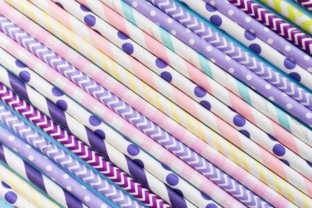 Colorful paper drinking straws texture