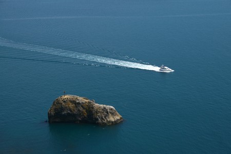 yacht at seaの写真素材