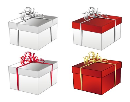 box with ribbon and bowのイラスト素材