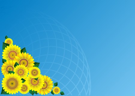 Sunflower borderのイラスト素材