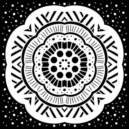 Mandala On Blackのイラスト素材