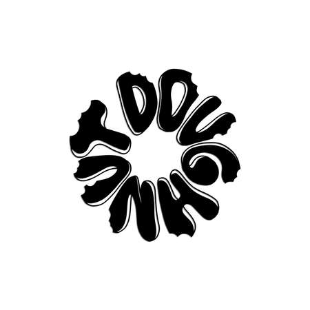 Doughnut Hand Lettered Text. Modern Calligraphy. Can Be Used For Stickers, Mug, Banner, journaling etc.のイラスト素材