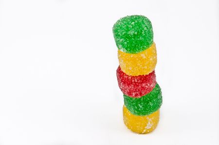 Colorful jujube depicted on a white backgroundの写真素材