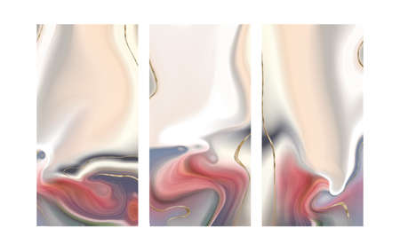 Pastel fluid marble agate pattern, texture, abstract background. Set different design. Modern...