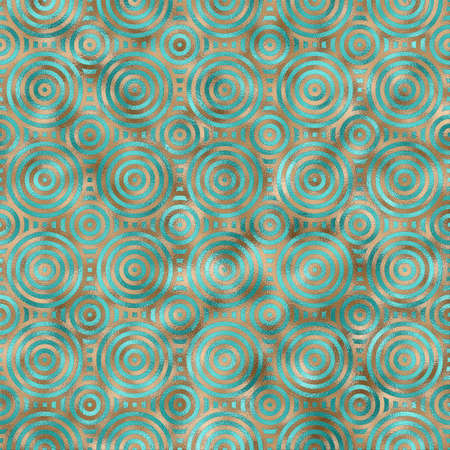 Seamless circle abstract background in turquoise green gold colours. Abstract geometric seamless...