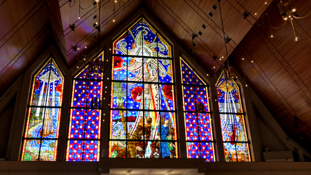 window decor of a funeral chapelのeditorial素材