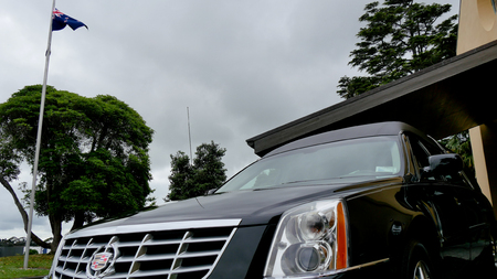 Shot of a hearse for funeral serviceのeditorial素材