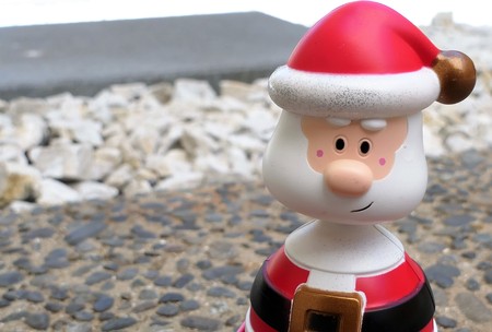 Shot of santa claus having a summer christmas holidayの写真素材