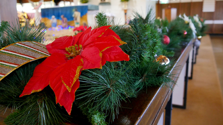 Christmas celebration and decoration in a churchのeditorial素材