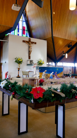 Christmas celebration and decoration in a churchのeditorial素材