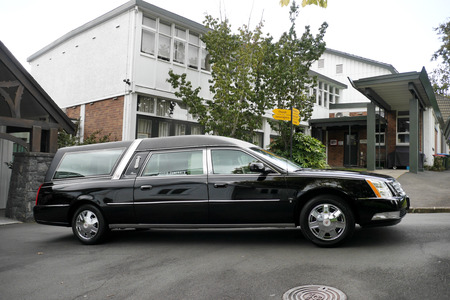 Shot of a hearse for funeral serviceのeditorial素材