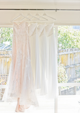 shot of elegant bridal dressの写真素材