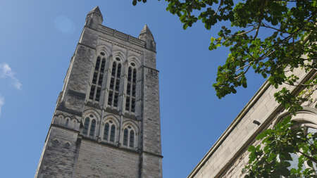 shot of religious chapel or funeral home for funeral service