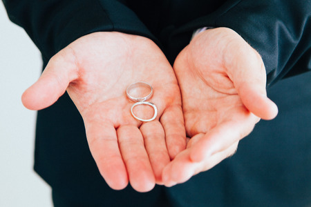 Closeup shot of wedding or engagement ringの写真素材