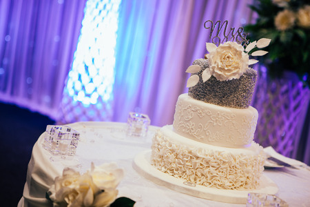 Shot of Wedding cake and decorationの写真素材