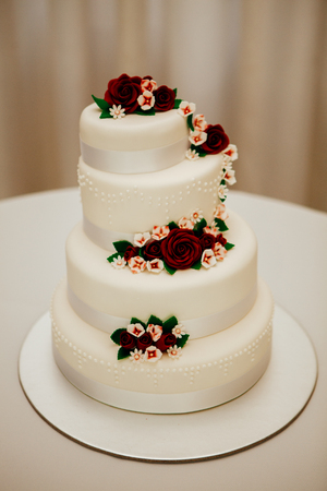 Shot of Wedding cake and decorationの写真素材