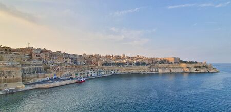 Malta, Oct 1st 2019, shot of  Malta coastal region from top of a cruise ship