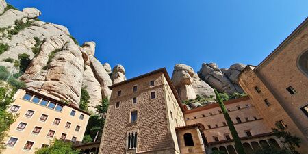 Spain, Barcelona, Oct 1st 2019, Exterior shot of Santa Maria de Montserratâ Abbeyのeditorial素材