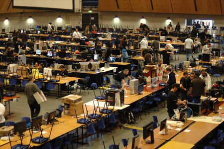 Auckland, New Zealand, 1st of Apr 2008,  gamers competing at the world cyber game Esport at vodafone...