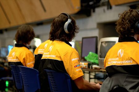 Auckland, New Zealand, 1st of Apr 2008,  gamers competing at the world cyber game Esport at vodafone event centreのeditorial素材