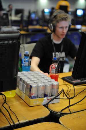 Auckland, New Zealand, 1st of Apr 2008,  gamers competing at the world cyber game Esport at vodafone...