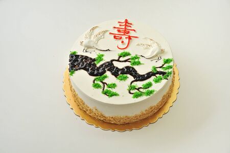 Shot of wedding & birthday cake and decorationの写真素材