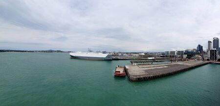Auckland, New Zealand, 25th of Dec 2019, Christmas Day of Auckland wharf and viaduct in New Zealand